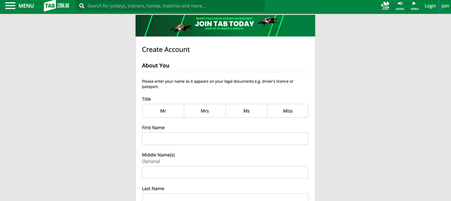 how to open a betting account TAB